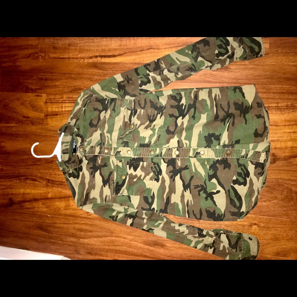 Camouflage button down shirt